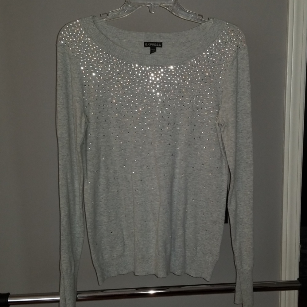 Express Grey Sweater with Shimmer